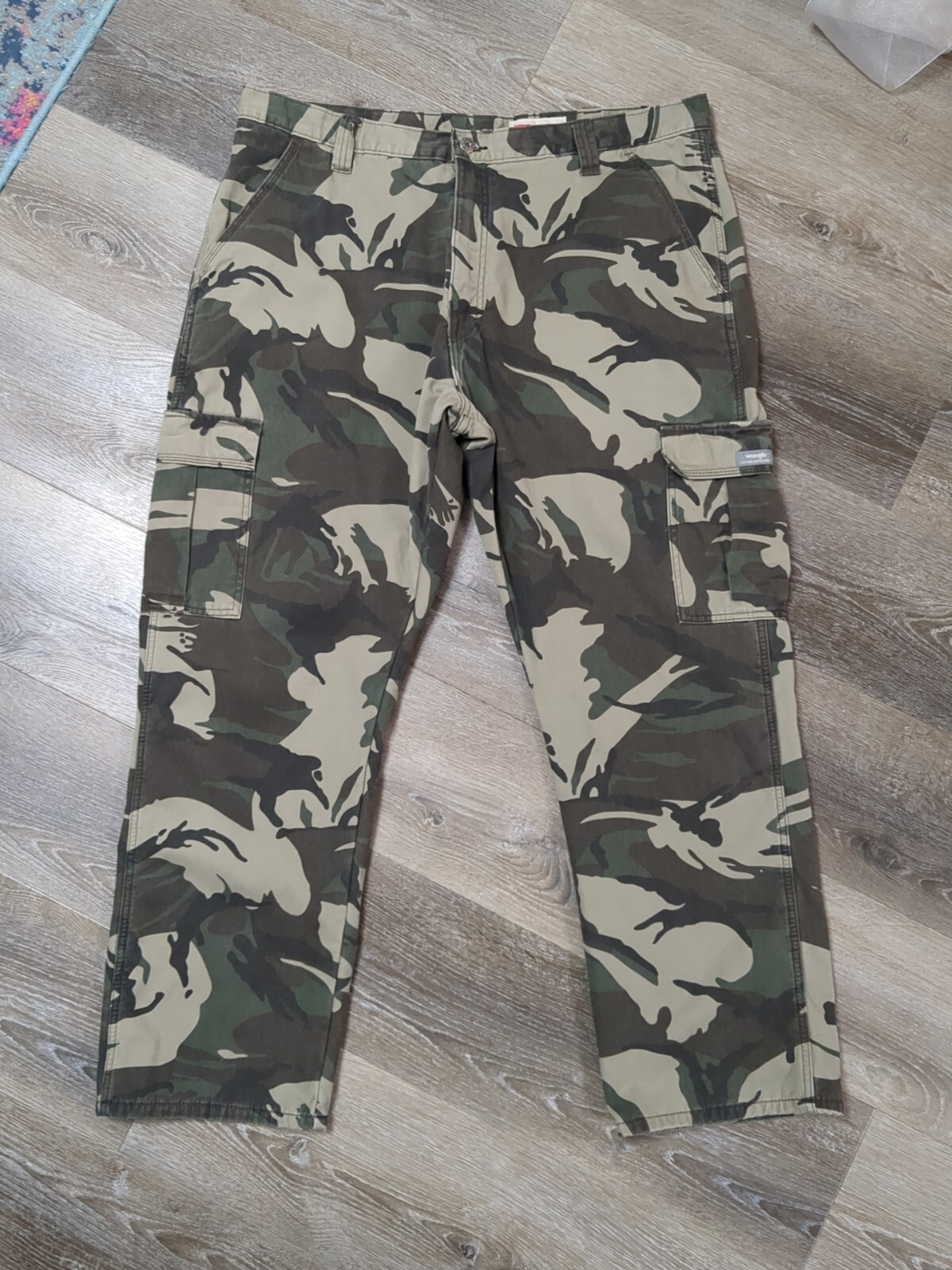 Wrangler Men's Dual Layer Fleece Lined Camo Pants Size 38X30 Relaxed Fit Cargo