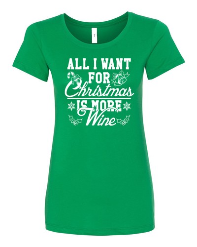 Camiseta All I Want for Christmas is More Wine Junior Fit Damas 1525 - Imagen 6 de 6