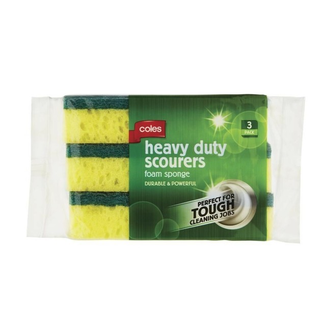 Coles Heavy Duty Scourer Foam Sponge 3 pack for sale online eBay