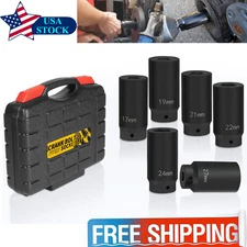 1/2" Metric Crank Bolt Socket Set Harmonic Balancer Impact 17/19/21/22/24/27 mm