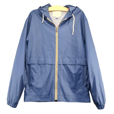 Weatherproof Vintage Men's Full Zip Hooded Rain Jacket Blue Small Polyurethane