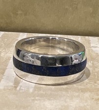 NWT Sundance Catalog Silver Lapis  Places Between Ring  Size 8 178