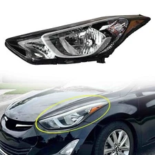 For 2014 2015 2016 Hyundai Elantra Headlight Assembly Left Driver w Bulb Halogen