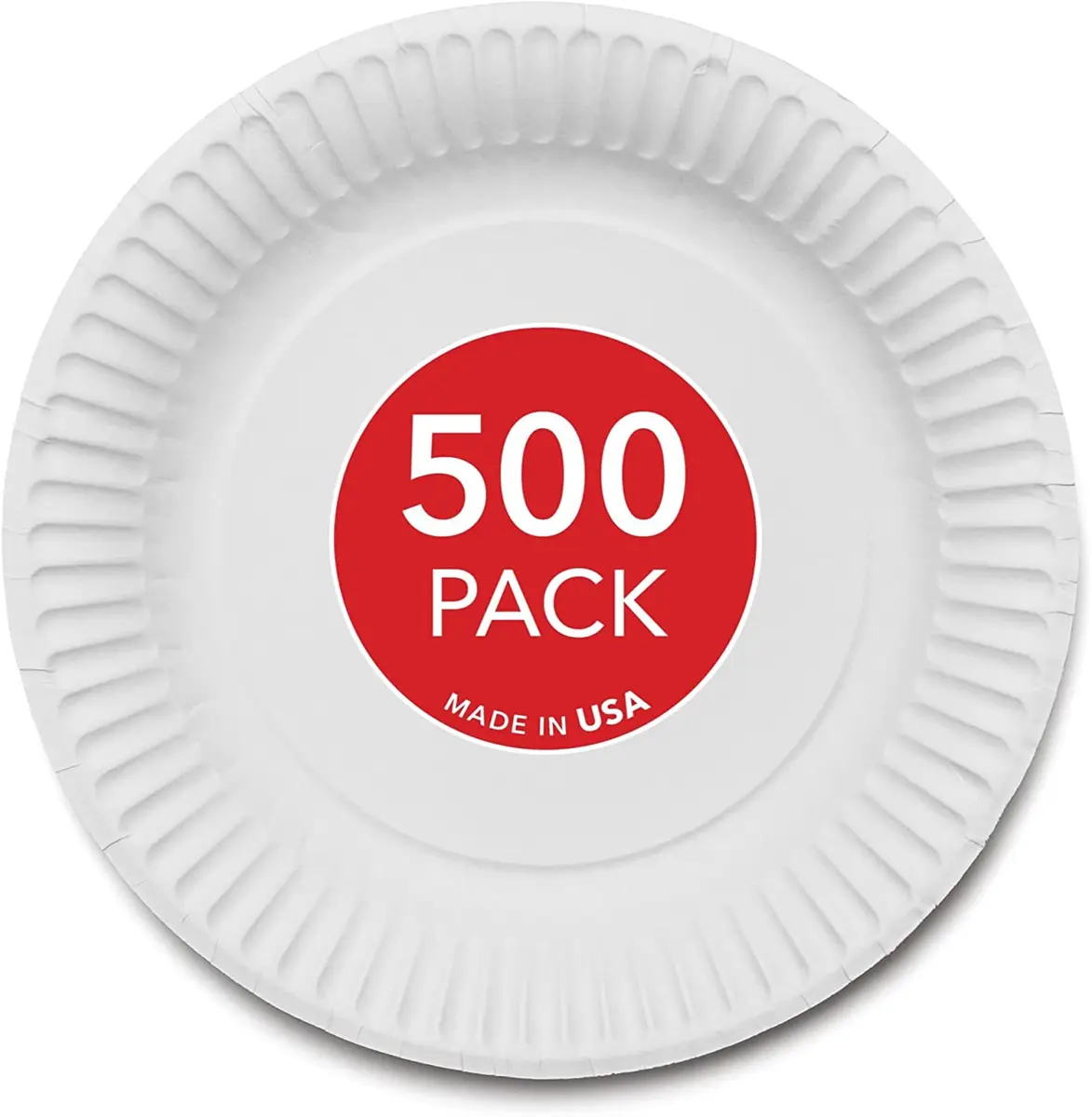 9-Inch Paper Plates Uncoated, Everyday Disposable Plates 9 Paper Plate  Bulk, Wh