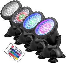 RGB 36 LED IR Remote Garden Pond Spotlight Underwater Light Aquariums Pool Lamps
