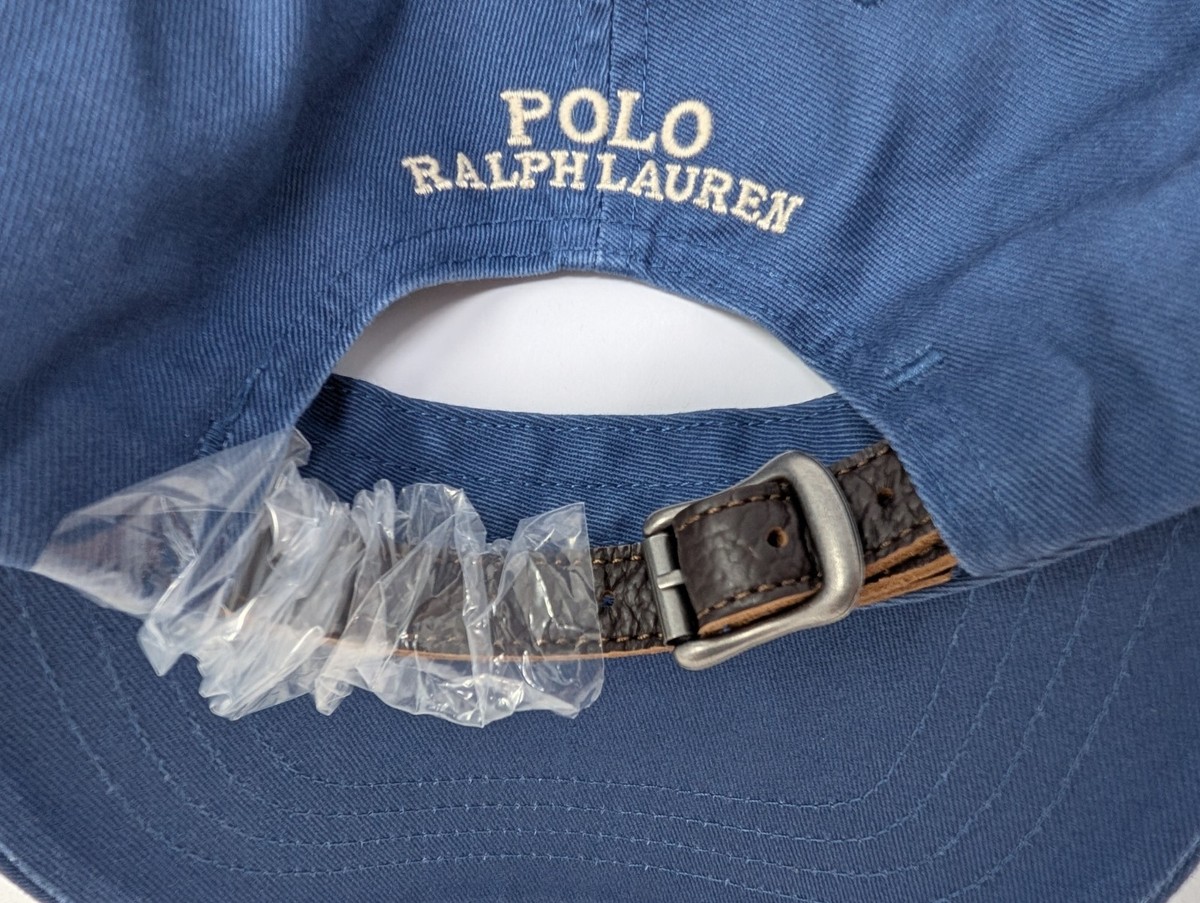 Polo Ralph Lauren Hat Cap Navy Polo Bear Adjustable Leather Strap