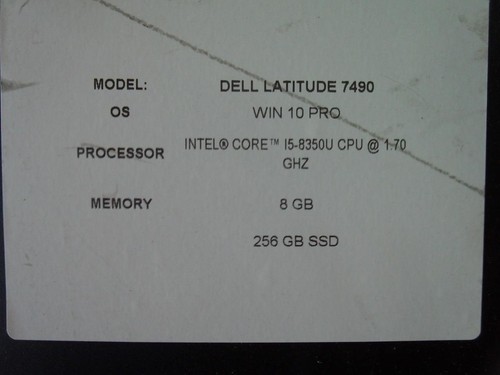 Dell Latitude 7490 14" Core i5-8350U 1.70GHz 8GB 256 SSD Win 10 Laptop (J377) - Picture 8 of 8
