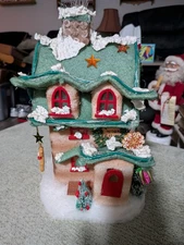 Vintage Fiber Optic 12" Snowhouse Santa's Workshop 