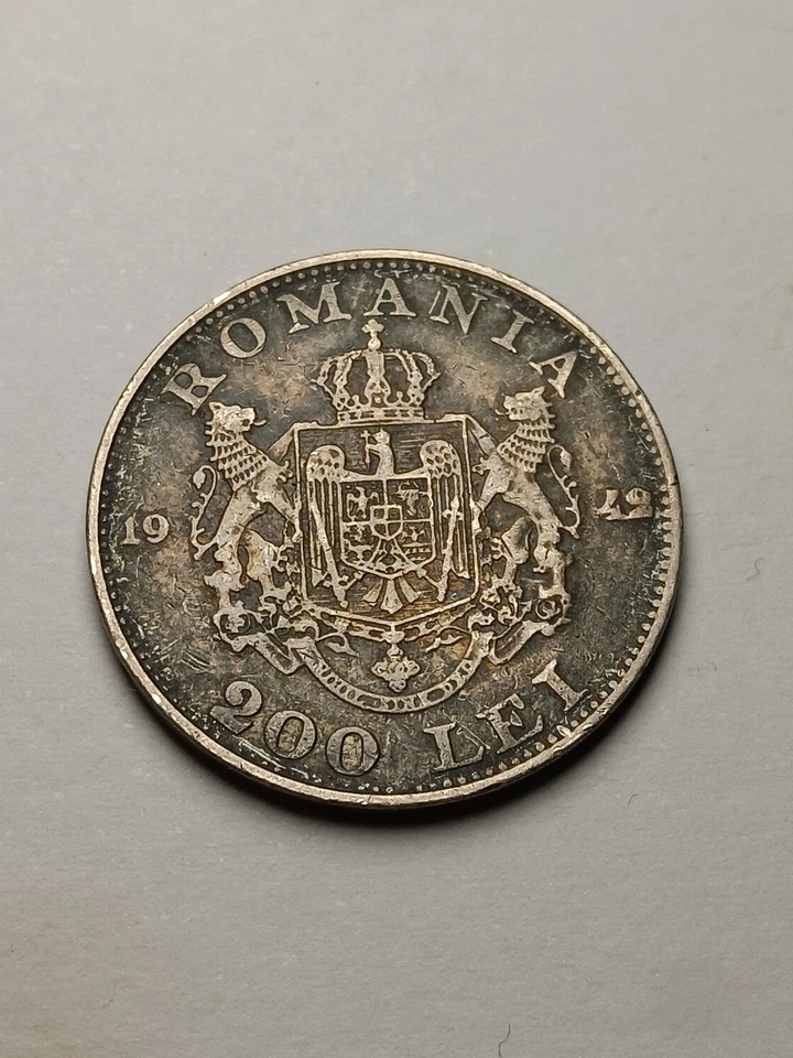 1942 Romania Mihai I Silver 200 Lei (Dark Toning) - Image 2 of 4