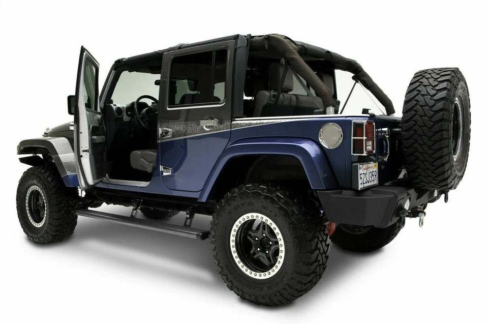 AMP Research PowerStep Black Running Boards fit 2007-18 Jeep Wrangler JK 4-Door Foto 3 de 4