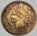 1864 Bronze Indian Head Cent 1c Civil War Era High Grade No L UNC Lusterous M283