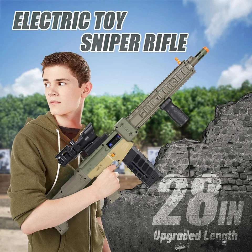 Realistic Sniper Rifle Toy Guns for Nerf Guns Bullets, Electric Foam Blaster - Image 3 of 4