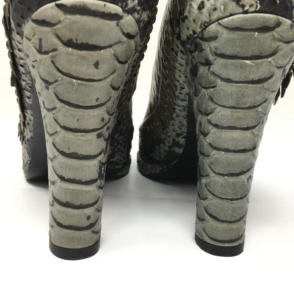 NEW Isabella Fiore Pump Heels Shoes Womens Size 8.5 Gunmetal Gray Black Snake - Image 4 of 4