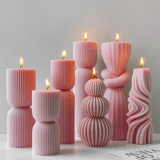 3D Silicone Candle Soap Mold Knot Column Stripe Artistic Candle Mold Aromatherap