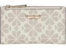 Kate Spade Spade Flower Canvas Slim Bifold Wallet Parchment Small