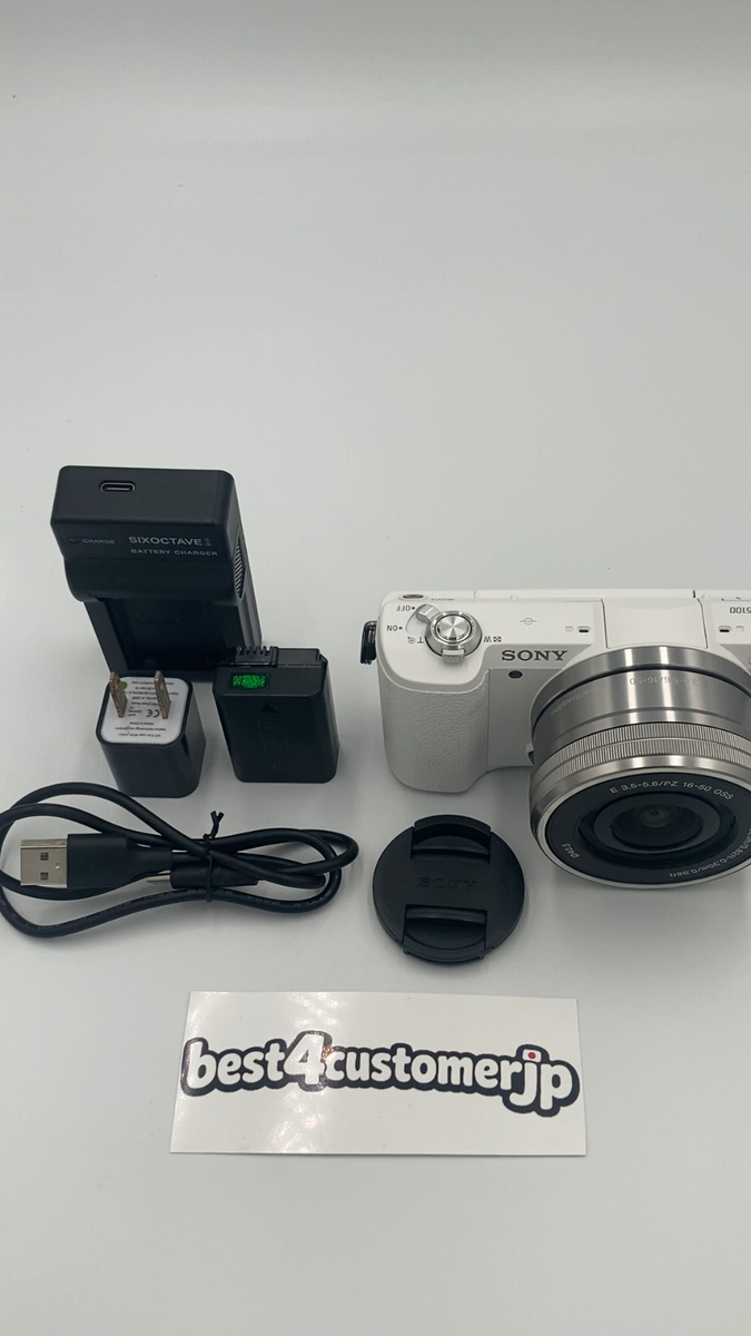 Sony A5100 Alpha Digital Camera w/16-50mm Lens Kit White Tested W