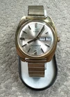 Vintage 1970s Timex Q Mens Quartz 38mm Gold Watch, Running with New Battery