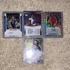 NBA Hoops Autographed Card Lot 4 NBA NFL Trevelin Queen Robinson-Earl Spencer