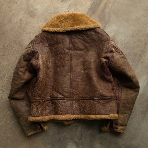Vintage 1930s Brown Irvin Flight Jacket 40 WW2 RAF Shearling Sheepskin image 3