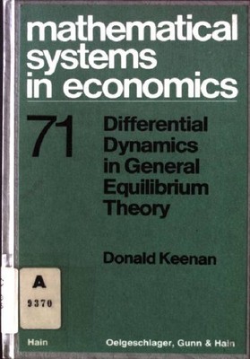 Differential dynamics in general equilibrium theory. Mathematical systems in eco