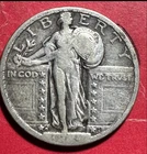 1924D US Standing Liberty SILVER Quarter! "Denver" Mint! FINE! Lower Mintage!