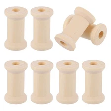 8Pcs Wooden Spools of Crafts, 1.06In Empty Thread Bobbins, Wood Color
