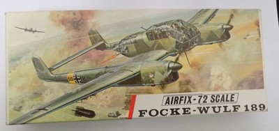 Vintage 1967 Airfix 267 - Focke-Wulf 189 airplane 1/72 scale - b5,1