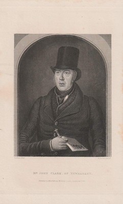 1834 Mr. John Clark of Newmarket England - Kupferstich-Porträt
