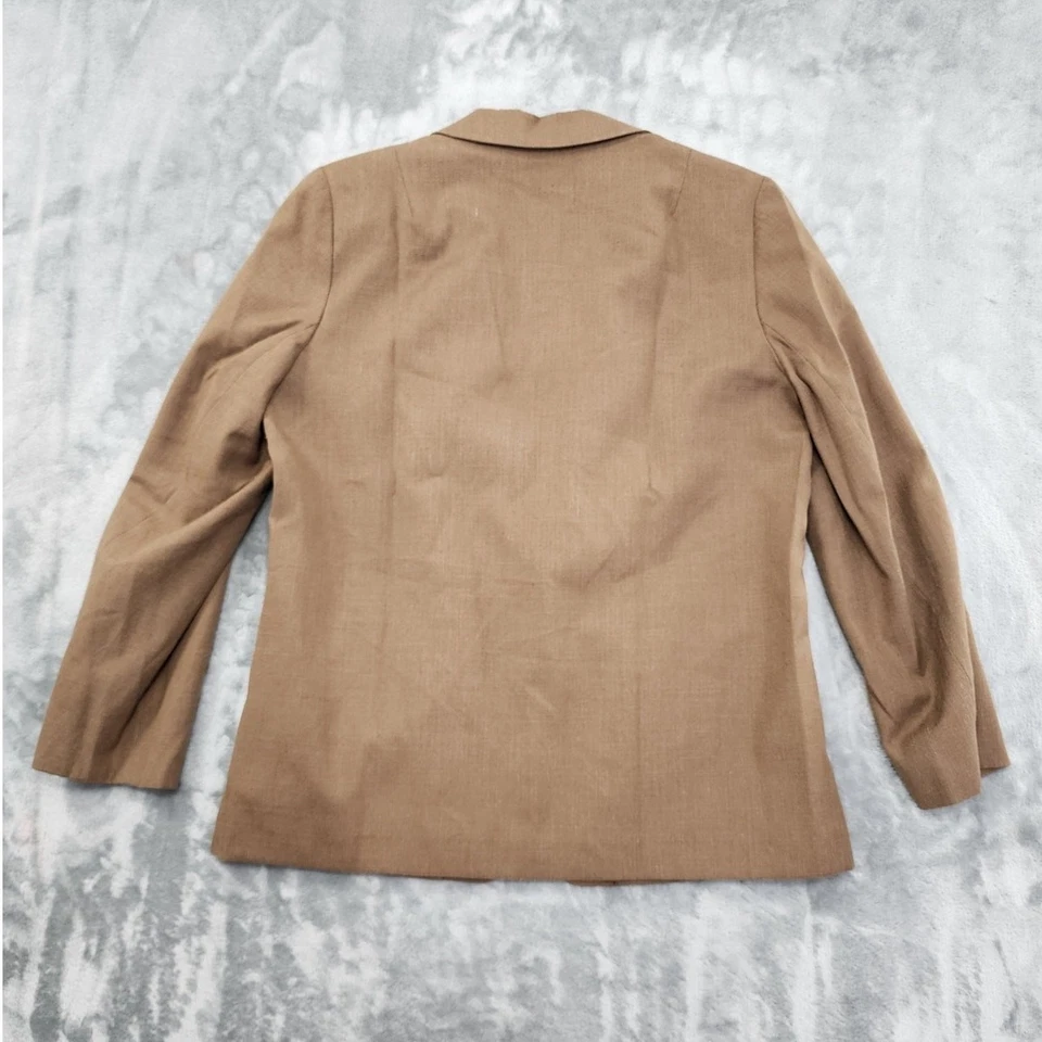 Blazer Pendleton Vintage Mujer 12 Marrón Mezcla Seda Botón Único Oficina Preppy Foto 2 de 4