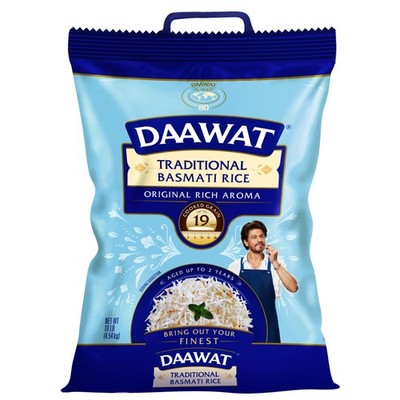 Daawat Traditional Basmati Rice  Authentic Extra Long Grain White Rice, 10 lb...