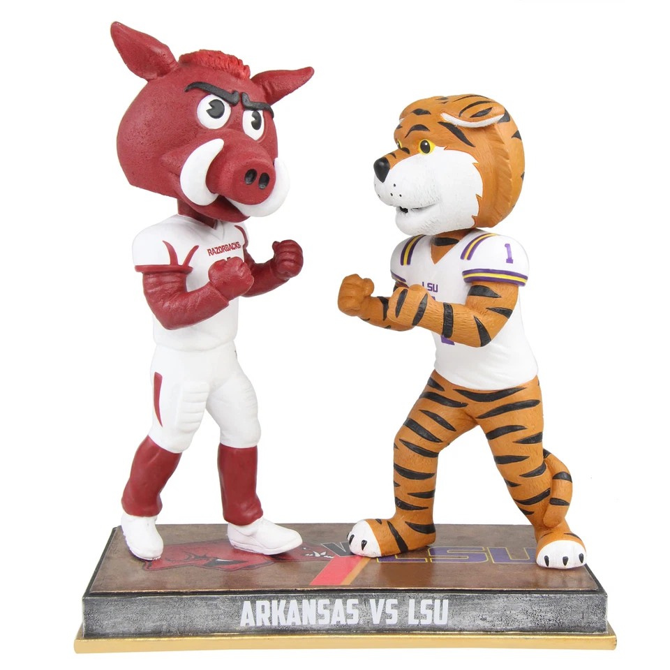 Big Red & Mike the Tiger University of Arkansas & LSU Rivalry Bobblehead NCAA - Image 1 of 1