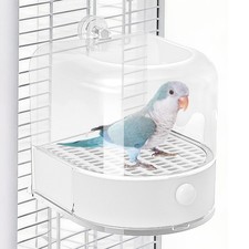 Bird Bath for Cage, 4 in 1 Multifunction Birds House/Bath/Litter Box/Feeder R...
