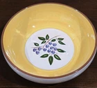 STANGL Pottery Blueberry 10" Serving Bowl Bright Yellow w Blueberries