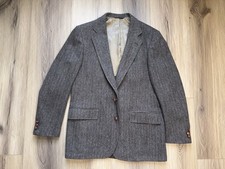 VTG Cricketeer Blazer Mens 40R Brown Herringb...