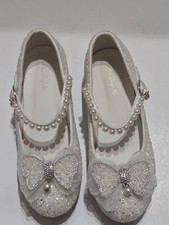 Summer Girls Dress Shoes with Wedding Party White Sequin Shoes for Girls