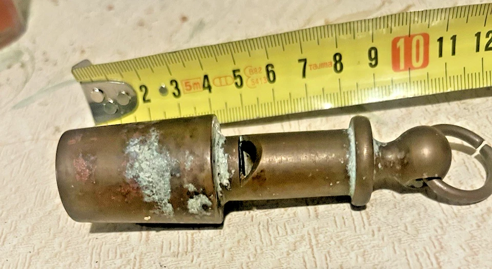 Ancien Sifflet En Bronze De Quartier Maître De Marine, 19 eme - Photo 2/4