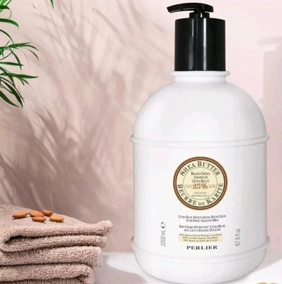 Perlier  Bath Shower Cream-Shea Butter Almond-2 Liter 67.6 Fl Oz-SEALED