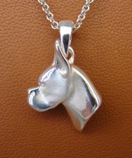 Small Sterling Boxer Head Study Pendant