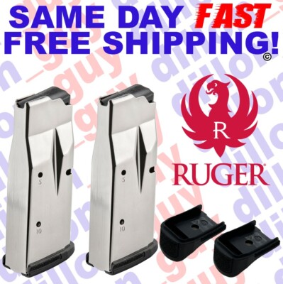 Two Ruger MAX-9 9MM 10 Rd Magazine OEM w/Ext 90714 SAME DAY FAST FREE SHIPPING