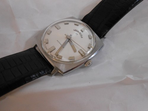Vintage 1960s Lord Elgin 25 Automatic Watch Stainless Steel Luminous Dial Retro - 第 12/14 張圖片