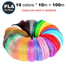 10M 10 Color 3D Pen Printer Filament PLA 1.75mm Plastic Rubber Printing Filament
