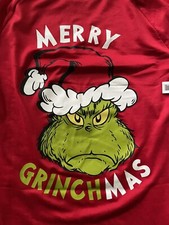 Merry Grinchmas Size 12 Girls Red Long Sleeve Shirt Dr Seuss Christmas NWT