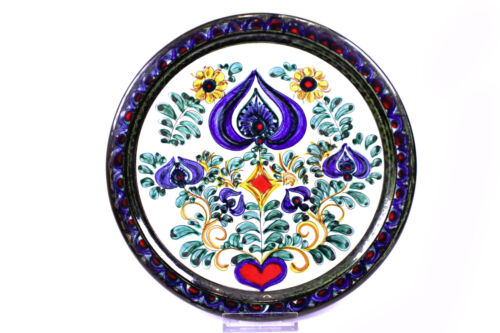 Keramikteller Handarbeit gemarkt FL bemalt traditionelles Schweizer Dekor - Bild 1 von 5