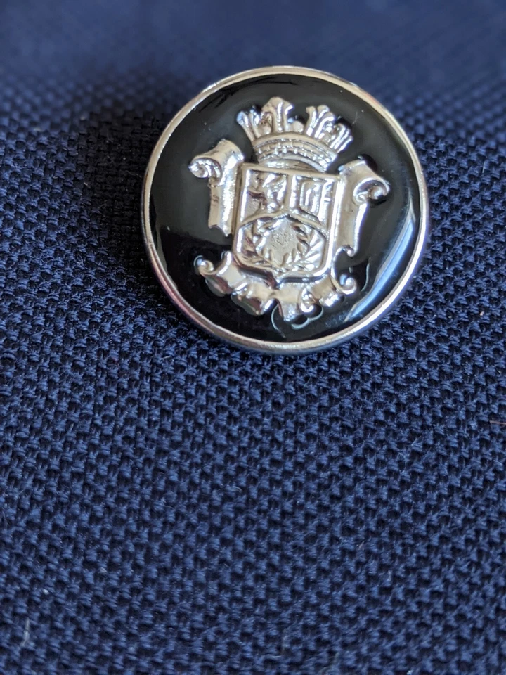 POLO Ralph WATERBURY crown Enamel silver set 10 Blazer Jacket Replacement Button - Image 2 of 4