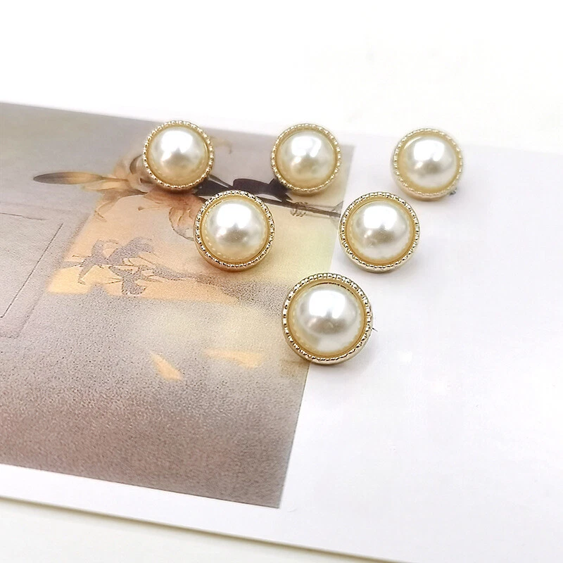 20x Faux Pearl Shank Buttons Plastic for Garments DIY Sewing Craft Decor Luxury - Image 3 of 4