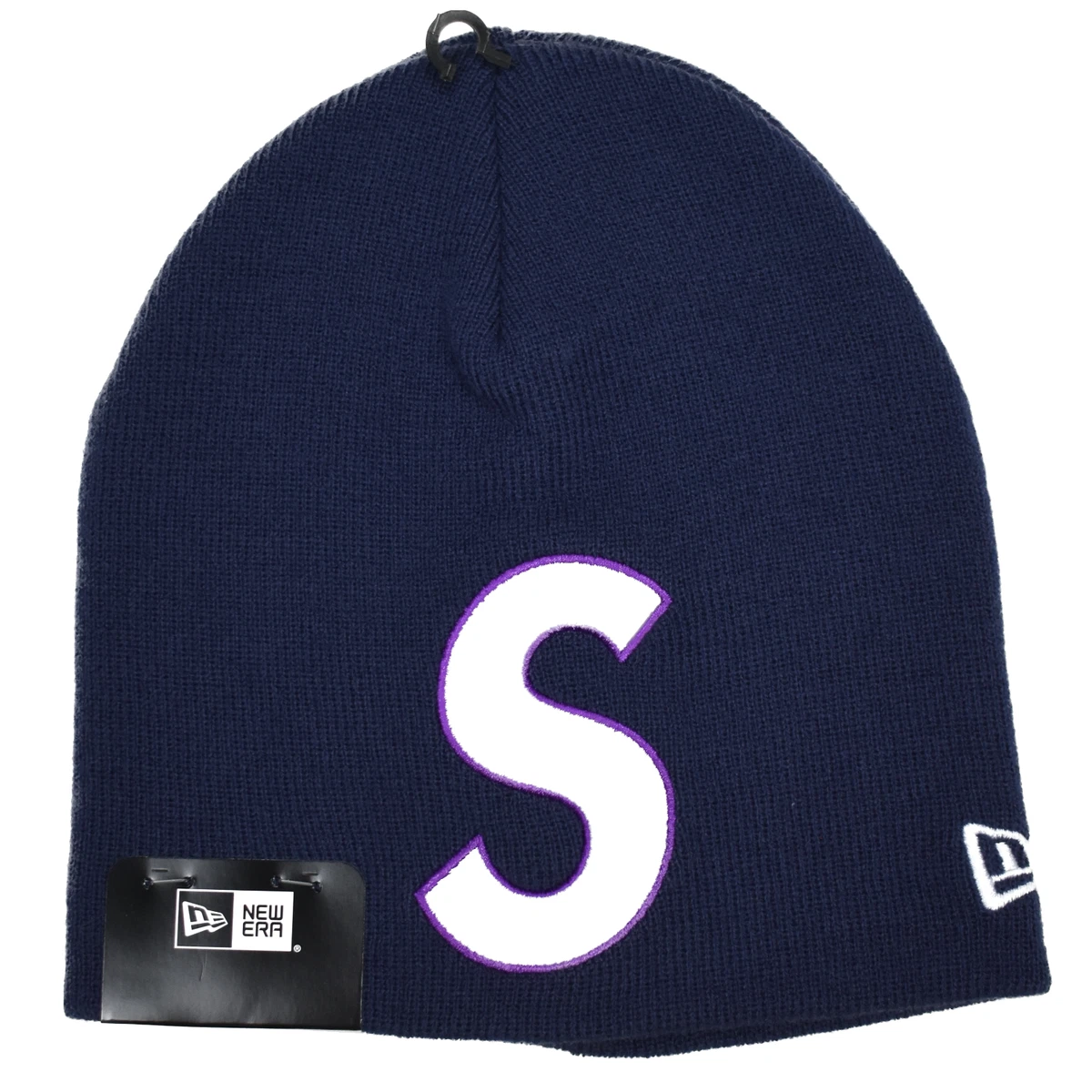 NWT Supreme NY x New Era Big S-Logo Beanie Hat Navy Men's DS S/S 2023  AUTHENTIC