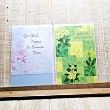 American Greetings Card 5x7 Two Piece Lot Get Well Soon Sympathy Floral