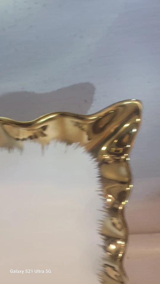 Nicole Miller-Plato para servir en casa 10,75" x 10,75" borde festoneado salpicaduras doradas Foto 4 de 4