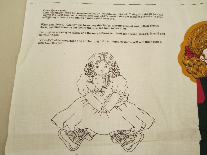 Gretel A Storybook Doll Pattern Pillow Panel W/Goose Cranston Print Works #2