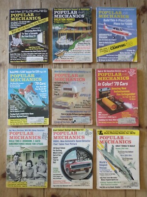 Popular Mechanics - 1969 & 1970 - LOT of 9
